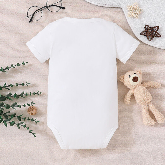 0-18M Baby Letter  Round Neck Short Sleeve Bodysuit  Baby Boutique Clothing  