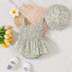 0-18M Baby Floral Smocked Bodysuit With Hats  Baby Boutique Clothing  