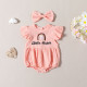 0-18M Baby Girls Letter Embroidered Flying Sleeves Bodysuit And Headband  Baby Clothes  