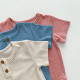 3-18M Baby Shorts Sleeve Solid Color Bodysuit Or T-Shirts  Baby Clothing  