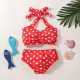 6M-3Y Baby Girl Swimwear & Beachwear Sets Swimsuit Print Polka Dot Hanging Neck Suspender Top And Triangle Shorts  Baby Clothes Suppliers  