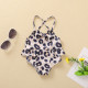 6M-3Y Baby Girl Rainbow & Leopard Print Suspender One Piece Swimsuit  Baby Clothes Suppliers  