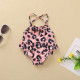 6M-3Y Baby Girl Rainbow & Leopard Print Suspender One Piece Swimsuit  Baby Clothes Suppliers  