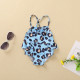 6M-3Y Baby Girl Rainbow & Leopard Print Suspender One Piece Swimsuit  Baby Clothes Suppliers  