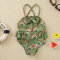 6M-3Y Baby Girl Rainbow & Leopard Print Suspender One Piece Swimsuit  Baby Clothes Suppliers  