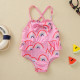 6M-3Y Baby Girl Rainbow & Leopard Print Suspender One Piece Swimsuit  Baby Clothes Suppliers  