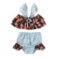 9M-4Y Toddler Girls Fish Scale Print Beach Ruffled Swimsuit Set Of 2  Girls Clothes  