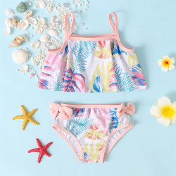 9M-4Y Toddler Girls Palm Leaves Cami Two Piece Swimsuit  Girls Clothing Suppliers  