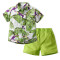 6M-6Y Toddler Boys Beach Sets Dinosaur Tropical Print Bowtie Shirts And Shorts  Boys Clothing  