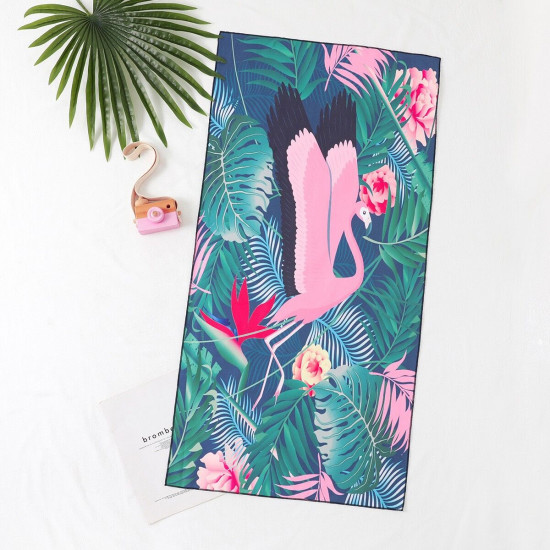 Toddler Flamingo Flower Print Bath Towel  