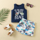 9months-3years Toddler Boy Beachwear Infants Toddlers Sleeveless Letter top & Casual Shorts Children's Clothing Suit  