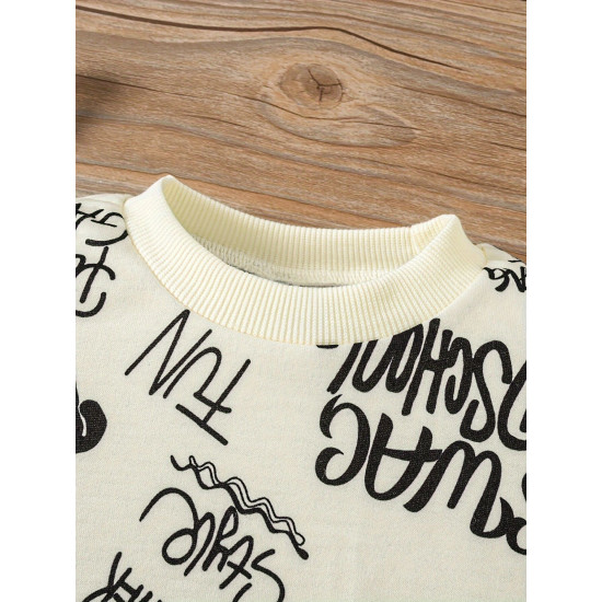 6M-3Y Baby Round Neck Pullover Letter Print Sweatshirts  Baby Clothing  