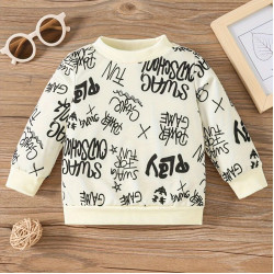 6M-3Y Baby Round Neck Pullover Letter Print Sweatshirts  Baby Clothing  