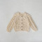 3-24M Baby Girls Hollow Knitted Solid Color Sweater Cardigan  Baby Clothing  