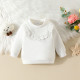 3-18M Baby Girls Lace Solid Color Long Sleeve Sweatshirts  Baby Clothing  