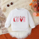 9M-4Y Toddler Girls Valentine's Day LOVE Embroidery Pullover Sweatshirt  Girls Clothes  