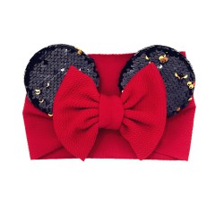 Sequins Bow Stretch Cloth Baby Headband  