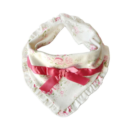 Baby Girl Bow Ribbon Floral Bib  