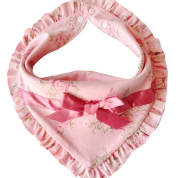 Baby Girl Bow Ribbon Floral Bib  