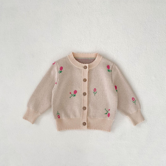 3-24M Baby Floral Jacquard Knit Cardigan Sweater  Baby Clothes  