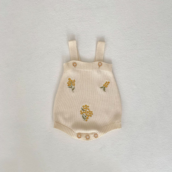 3-24M Baby Floral Embroidered Knitted Sweater Or Bodysuit  Baby Clothing  