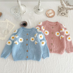 3-24M Baby Daisy Embroidered Cardigan Sweater  Baby Clothing  