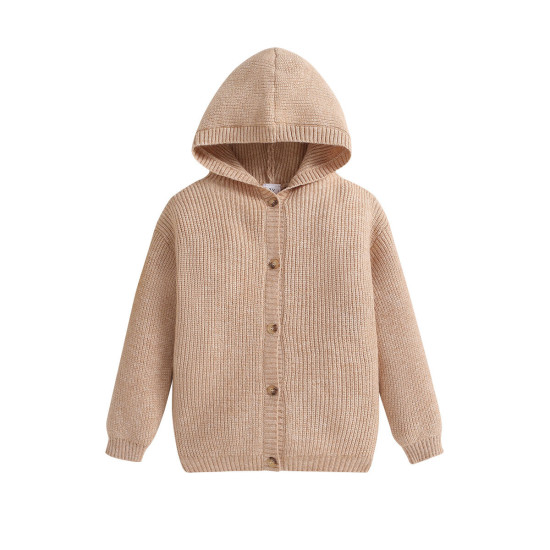 3-24M Baby Long Sleeve Knitted Hooded Cardigan Sweater  Baby Clothing  