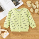 0-18M Baby Cartoon Letter Print Long Sleeves V-Neck Cardigan  Baby Clothing  