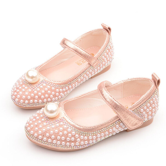 Toddler Girl Glitter Diamond Pearl Soft Flat Heel Beans Shoes Little Girl Accessories   