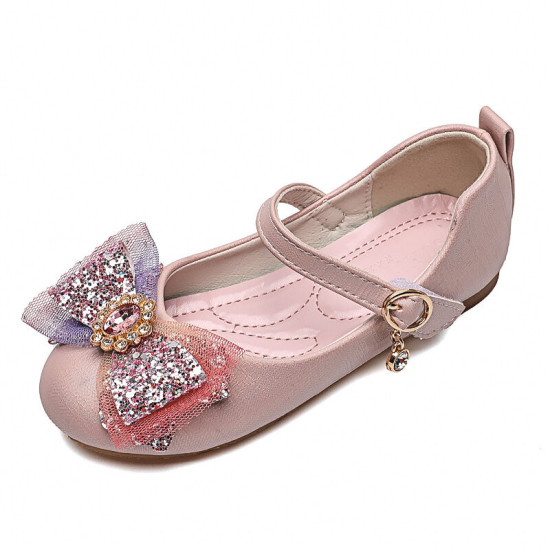 9M-3Y Baby Girl Rhinestone Bow Buckle Low-Top Princess Shoes  Accessories  