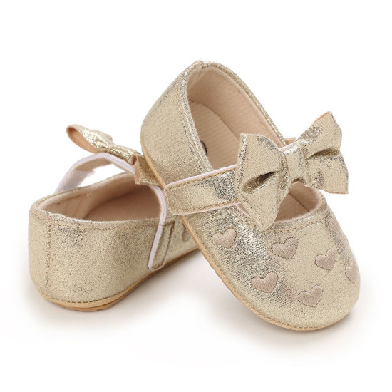 3-18M Baby Cute Heart Print Bow Knot Rubber Sole Princess Shoes  Baby Clothes Suppliers  