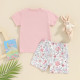 3M-3Y Baby Sets Easter Rabbit Print T-Shirts Floral Shorts  Baby Clothing  