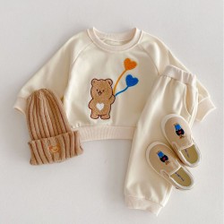 3M-3Y Baby Bear Balloon Sweatshirt And Pants Two-Piece Set  Baby Clothes  