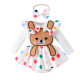 3-24M Baby Girls 3pcs Rabbit Colorful Dots Suspender Skirt & Bodysuit & Headband  Baby Clothing  