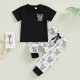 6M-3Y Baby Boys Sets Bull Head Print T-Shirts And Pants  Baby Clothing  