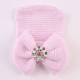 Baby Hat Big Bow Rhinestone Knitted Stripe Cotton Infant Pullover Hats  