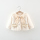 6M-3Y Baby Girls Bow Plush Cardigan Jackets  Baby Clothing  