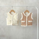 3-24M Baby Unisex Baby Suede Sherpa Outlined Vest Fleece Vest With Pockets  Baby Clothes  