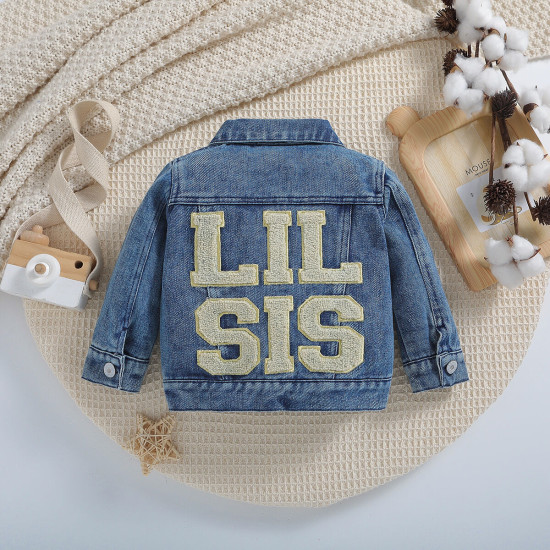 0-18M Baby LILSIS Letter Denim Jackets  Baby Boutique Clothing  