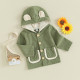 9M-4Y Unisex Corduroy Hooded Long-Sleeve Single-Breasted Jackets  Toddler Boutique Clothing  