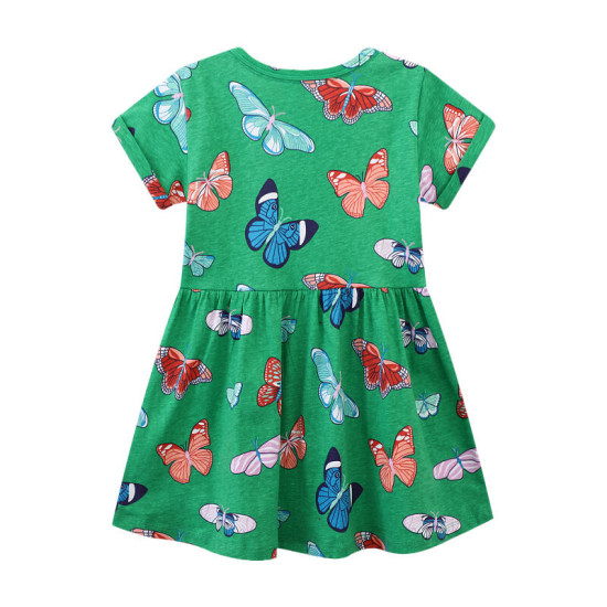 18M-7Y Toddler Girls Butterfly Shorts Sleeve Dresses  Girls Clothing  