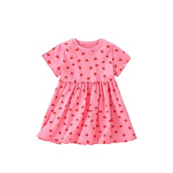 18M-7Y Toddler Girls Ladybug Round Neck Short Sleeve Dresses  Girls Clothing  