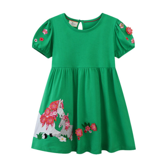 18M-7Y Toddler Girls Cartoon Embroidered Princess Dresses  Girls Clothing  