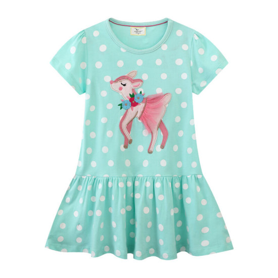 18M-7Y Toddler Girls Polka Dots Short Sleeve Dresses  Girls Clothing  