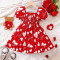 18M-6Y Toddler Girls Valentine's Day Puff Sleeve Love Print Dresses  Girls Clothes  