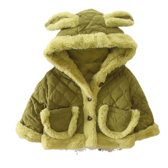 9M-6Y Unisex Solid Color Fleece Hooded Jackets & Coats  Toddler Clothes  