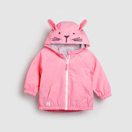 18M-7Y Toddler Girls Pink Long Sleeve Hooded Zip Jackets  Girls Clothes  