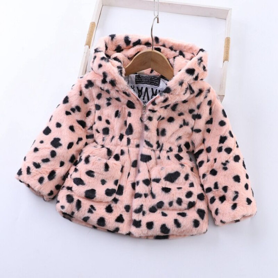 18M-7Y Toddler Girls Leopard Print Zipper Hooded Jackets & Coats  Girls Clothes  