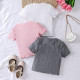 18M-6Y Toddler Girls Three-Pack Of Ribbed Crew Neck T-Shirts  Girls Clothes  