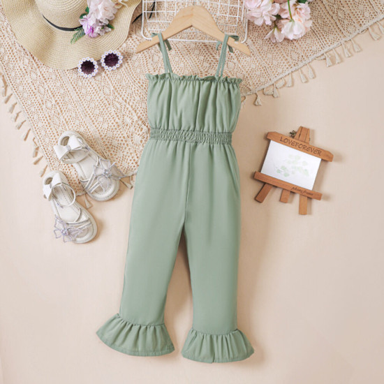 18M-6Y Toddler Girls Bow Sling Jumpsuit  Girls Clothes  